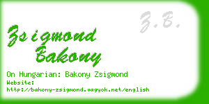 zsigmond bakony business card